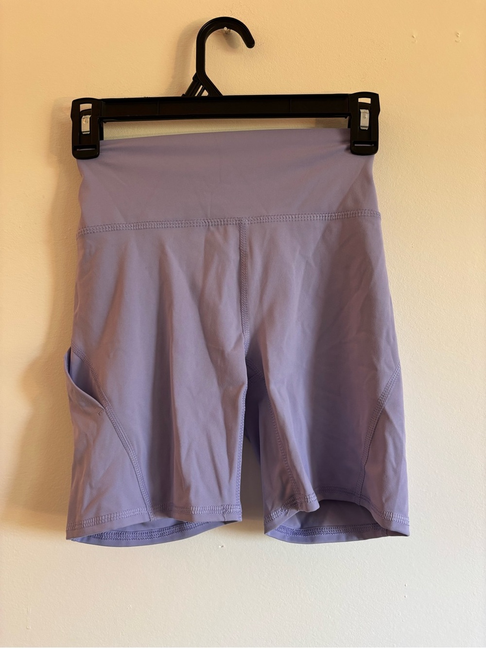 RBX Lavender High-Rise Bike Shorts with Side Pocket